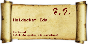 Heidecker Ida névjegykártya