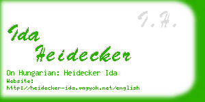 ida heidecker business card